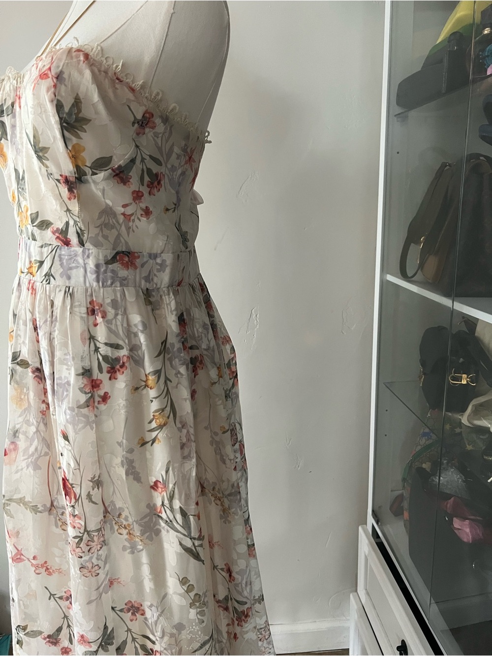 Fashion Nova White Strapless Floral Midi Dress - Picture 4 of 6